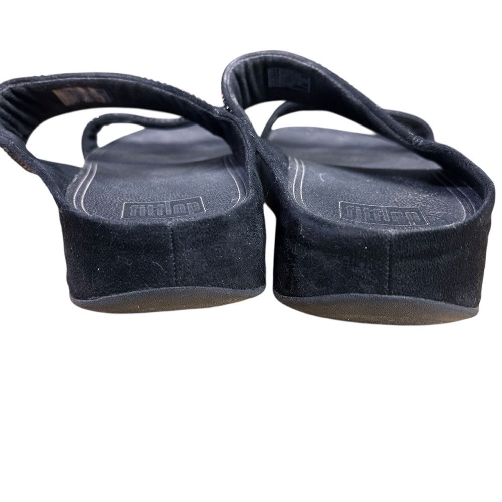 FitFlop Flare Strobe Rhinestone Slide Sandals in Gold/Silver/Black – Women Sz 11 - Picture 6 of 10